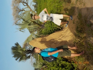 The Maxes by a termite mound (Tendaba)